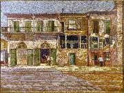 William Woodward Old Absinthe House, corner of Bourbon and Bienville Streets, New Orleans. painting